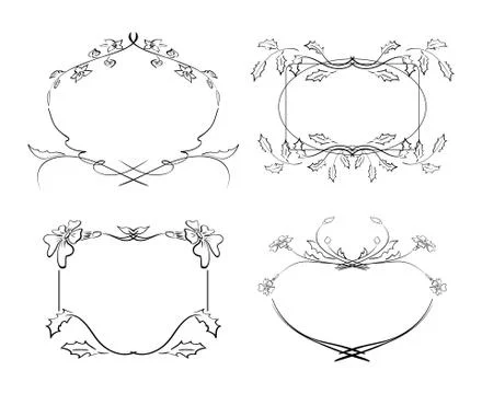 Frames with flowers - vector set 스톡 일러스트