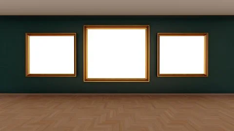 Frames on the gallery wall Stock Illustration