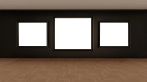 Frames on the gallery wall Illustrazione stock