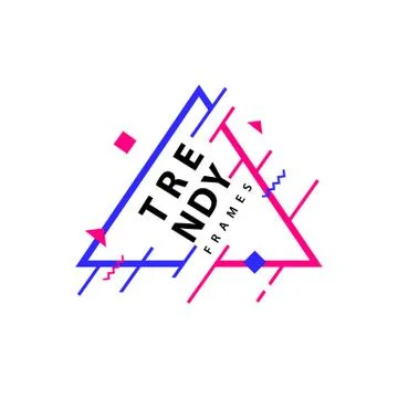 Frames with geometric lines Vector . Borders with trendy shapes. Graphics des Stock Illustration