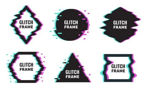 Frames glitch. Graphics distorted with abstract offset effects. Geometric Stock Illustration