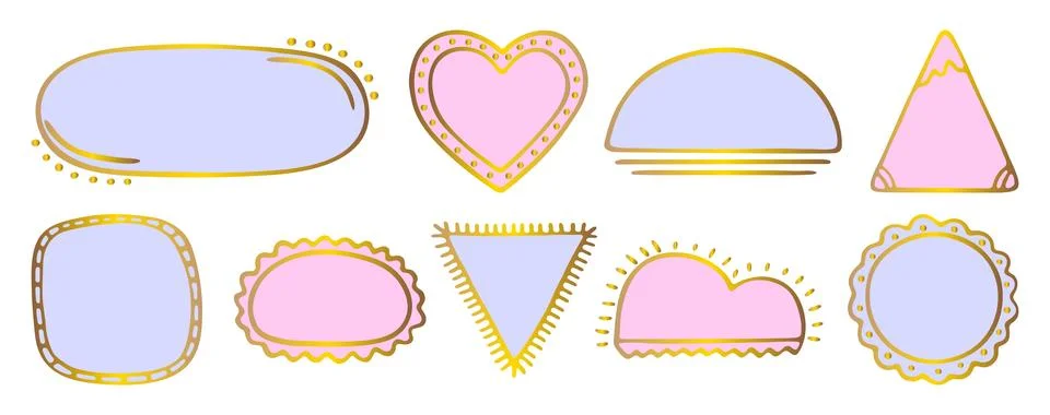 Frames hand drawn doodle set Stock Illustration