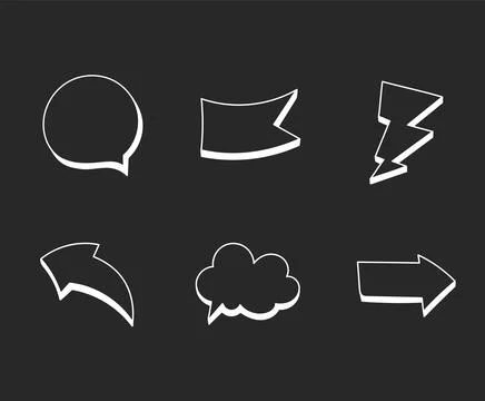Frames hand drawn icon set Stock Illustration