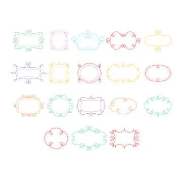 Frames Hand Drawn Set Illustrazione stock