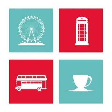 Frames icon set. United Kingdom. Vector graphic Illustrazione stock