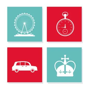 Frames icon set. United Kingdom. Vector graphic Stock Illustration