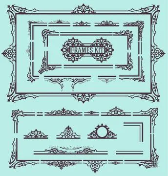 Frames kit. Vector elements Illustrazione stock