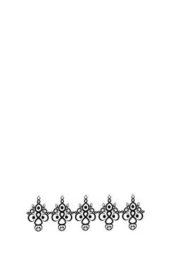 Frames of lace ethnic elements on the sheet of A4 format, surreal, black and  Illustrazione stock