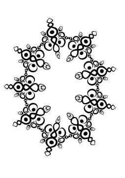 Frames of lace ethnic elements on the sheet of A4 format, surreal, black and  Stock Illustration