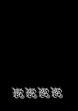 Frames of lace ethnic elements on the sheet of A4 format, surreal, black and  Stock Illustration