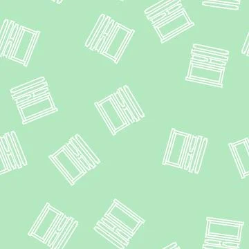 Frames langstroth beekeeping line seamless pattern Stock Illustration