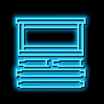 Frames langstroth beekeeping neon glow icon illustration Stock Illustration