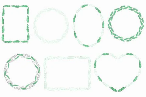 Frames with leaves collection Illustrazione stock