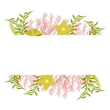 Frames made of summer elements white background. Stockillustratie