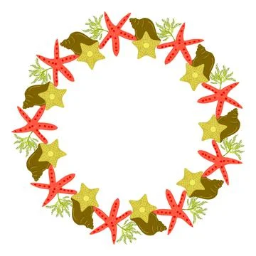 Frames made of summer elements white background. Stockillustratie