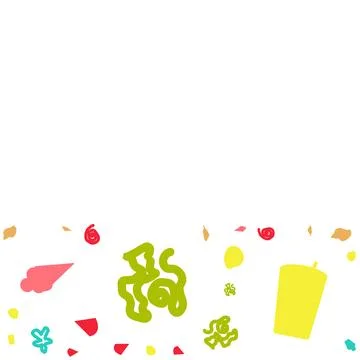 Frames made of summer elements white background. 스톡 일러스트