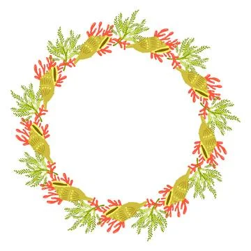 Frames made of summer elements white background. Stock Illustration