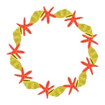 Frames made of summer elements white background. イラスト素材