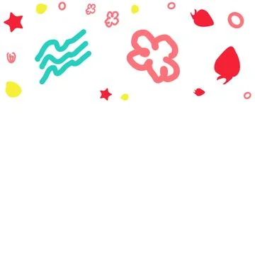 Frames made of summer elements white background. Stock Illustration