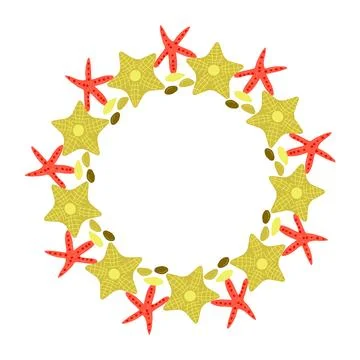 Frames made of summer elements white background. 库存插图