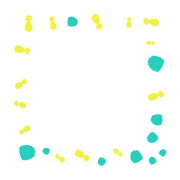 Frames made of summer elements white background. Stock Illustration