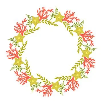 Frames made of summer elements white background. Illustrazione stock