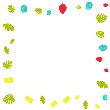 Frames made of summer elements white background. イラスト素材