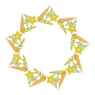 Frames made of summer elements white background. イラスト素材