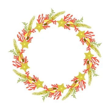 Frames made of summer elements white background. Stock Illustration