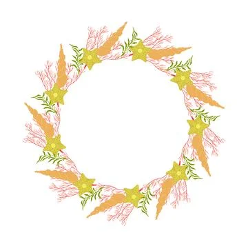 Frames made of summer elements white background. Illustrazione stock