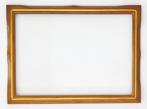 Frames made of wood on a white background. Stock Photos
