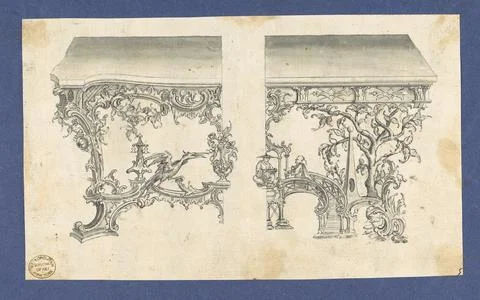 Frames for Marble Slabs, in Chippendale Drawings, Vol. I 1754 Thomas Chippe.. Stock Photos