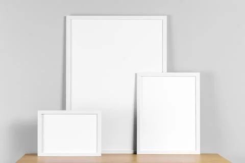 Frames mock up table Resolution and high quality beautiful photo Stock Photos