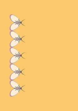 Frames of moths. Design element for the design of books, notebooks, postcards Stock Illustration