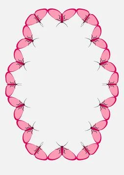 Frames of moths. Design element for the design of books, notebooks, postcards Illustrazione stock