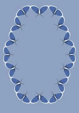Frames of moths. Design element for the design of books, notebooks, postcards Stock Illustration