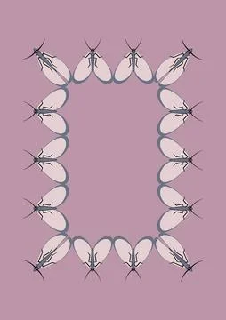 Frames of moths. Design element for the design of books, notebooks, postcards 스톡 일러스트