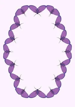 Frames of moths. Design element for the design of books, notebooks, postcards Stock Illustration