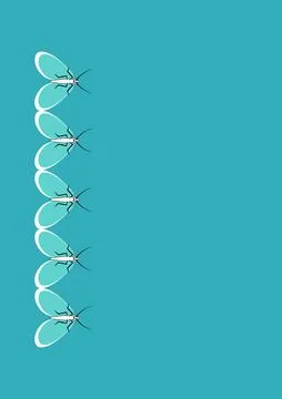 Frames of moths. Design element for the design of books, notebooks, postcards Illustrazione stock