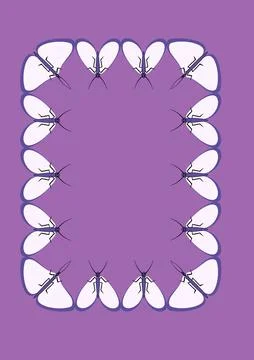 Frames of moths. Design element for the design of books, notebooks, postcards Illustrazione stock