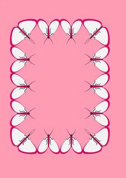 Frames of moths. Design element for the design of books, notebooks, postcards Stock Illustration