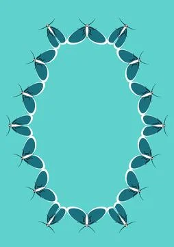 Frames of moths. Design element for the design of books, notebooks, postcards イラスト素材