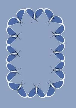 Frames of moths. Design element for the design of books, notebooks, postcards Stock Illustration