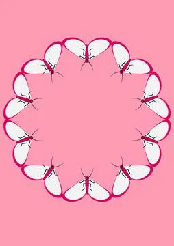 Frames of moths. Design element for the design of books, notebooks, postcards Stock Illustration