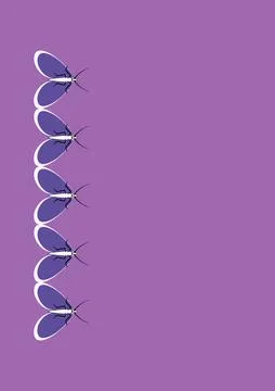 Frames of moths. Design element for the design of books, notebooks, postcards Stock Illustration