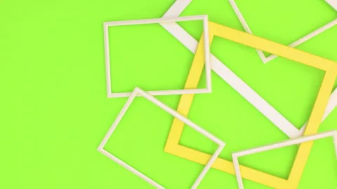 Frames moving on green theme. Stop motion Stock Footage 138180985