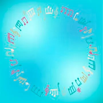 Frames with music notes doodle. Vector isolated objects on background. Illustrazione stock