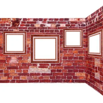 Frames old leather on a brickwall Stock Illustration