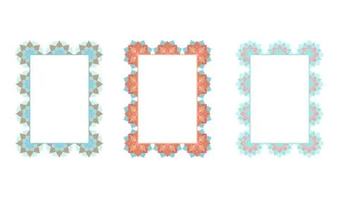 Frames with oriental pattern Stock Illustration