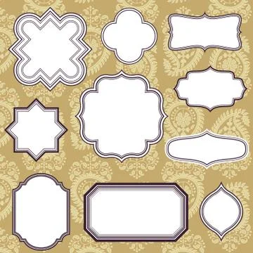 Frames on Paisley Background Stock Illustration